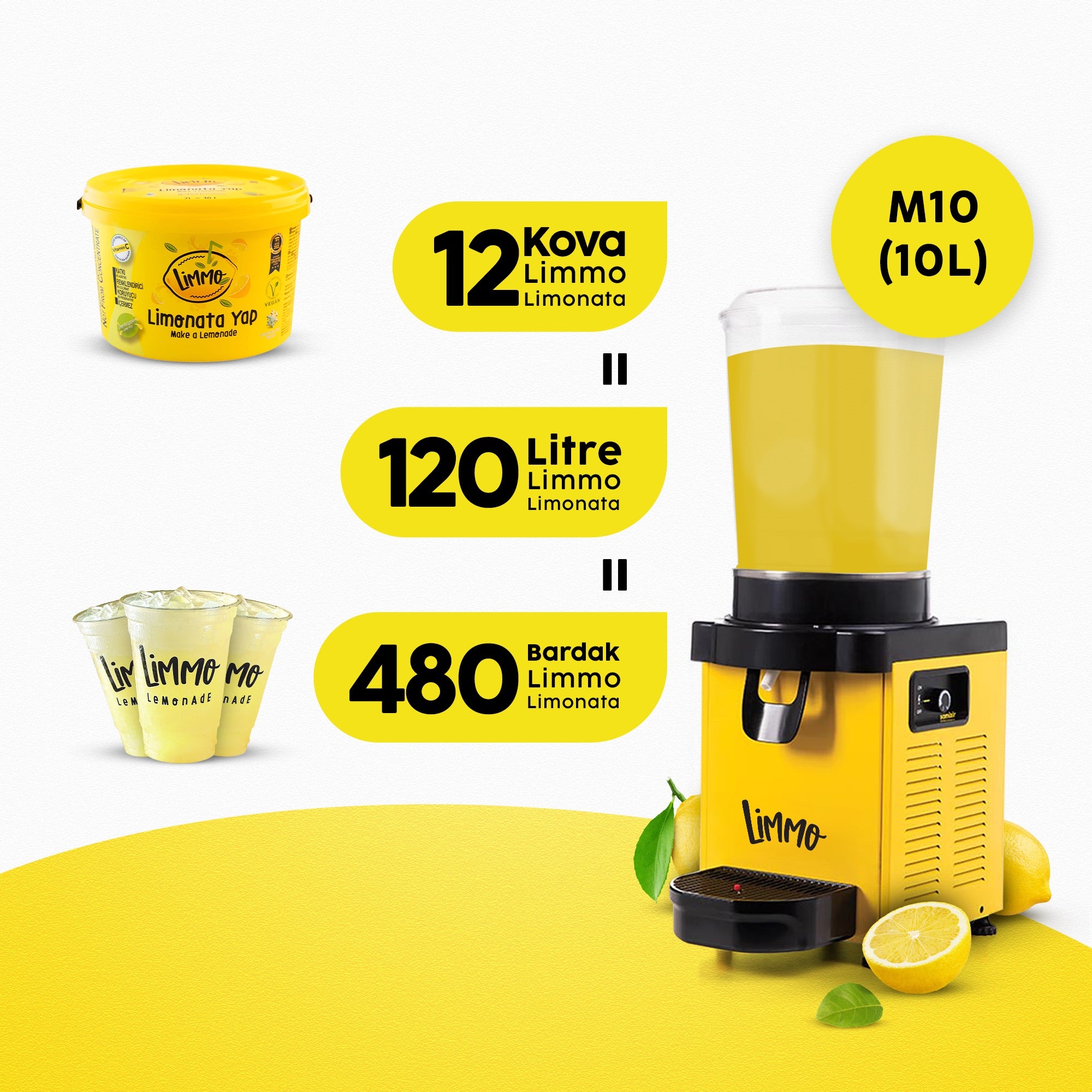 Limonata Şerbetlik M10 Makine + Limmo Limonata Klasik 2 LT x 12 (Adet)