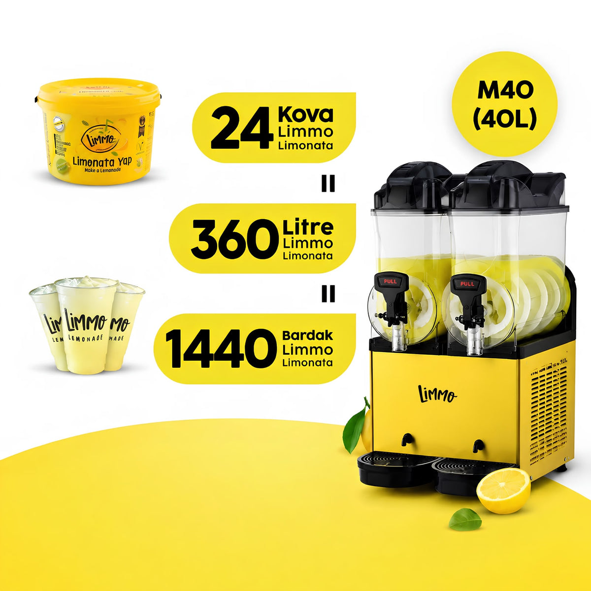 Slush 24.Y 12+12 LT Makine + Limmo Limonata Klasik 2 LT x 24 (Adet)
