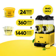 ماكينة Slush 24.Y بسعة 12+12 LT + ليمّو ليموناضة كلاسيكية 2 LT × 24 (قطعة)