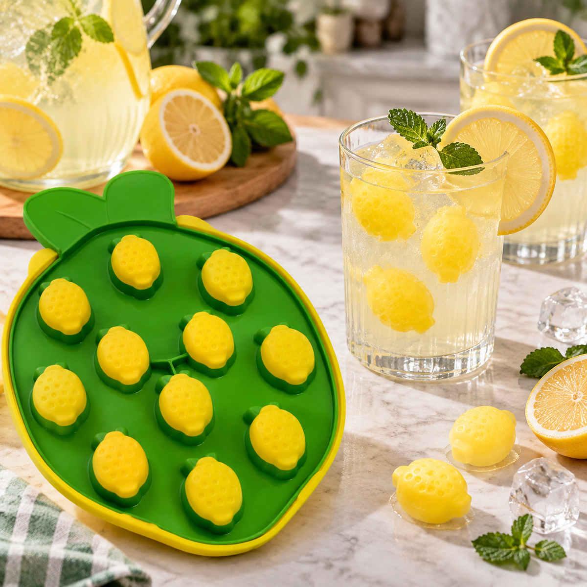 Limon Şeklinde Buz Kalıbı İçeceklere Eğlenceli Dokunuş
